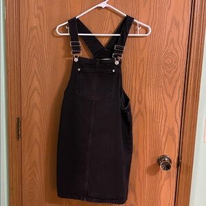 New Look Black Denim Overall Dress